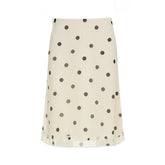 White Polka Dot Midi Skirt