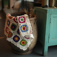 Handmade Knitting Crochet Crochet Hair Blanket Grandmother Daisy Rustic Style Decorative Tablecloth Home Decor Accessories