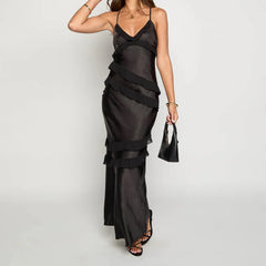 Ruffle Trim Cami Maxi Dress