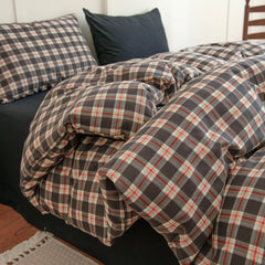 Vintage Style Plaid Bedding Sets 2025 New Soft Bed Sheet Set Woman Duvet Cover For Girls With Pillow Covers Quilt Cover