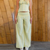 Stripe Tube Top And Pants Set