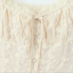 White Corset Buttoned Embroidered Top