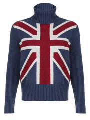 Blue UK Flag Turtleneck Sweater