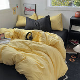 INS Hot Coffee Bedding Set For Girls Soft Washed Cotton Bed Sheet Queen King Size Duvet Set Comforter Set Pillowcase Bed Linens