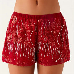 Sequins Beaded Embroidery Shorts