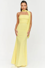 Solid Scarf Maxi Dress