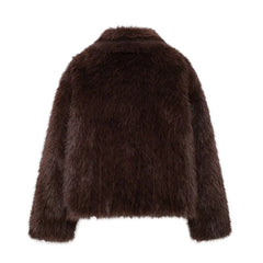 Brown Faux Fur Coat Jacket