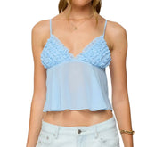 Blue Ruffles Cami Top