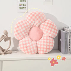 Plush Flower Cushion INS Cute Sofa Sunflower Throw Pillow Office Chair Lumbar Support Pillow Plush Car Seat Cushion