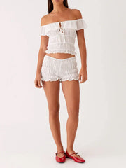 Ruched Low Waist Bloomers Shorts