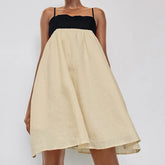 Contrast Strap Straight Mini Dress