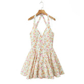 Floral Halter Mini Dress