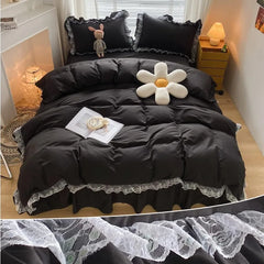 Bedding - 3-piece large duvet cover, zipper closed - super soft and lightweight