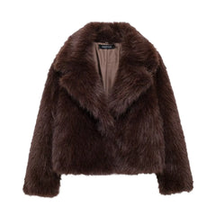 Brown Faux Fur Coat Jacket