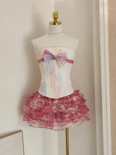 Strapless Corset Top And Ruffles A-line Mini Skirt Set