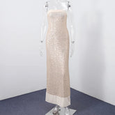Strapless Sequin Maxi Dress