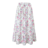 Floral Elastic Waist Maxi Skirt