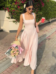 Chic Square Neck Summer Dress