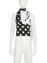 Contrast Polka Dot Cross Scarf Top