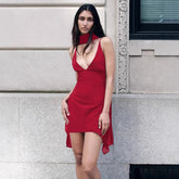 V-neck Cami Scarf Mini Dress