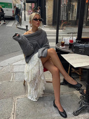 Sculpted Serenity Slash Neck Sweater