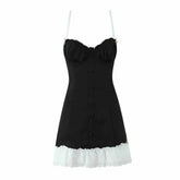 Ruffle Trim Button Cami Mini Dress