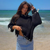 Lace Up Ribbon Sweater