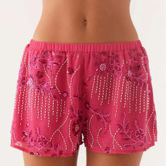 Sequins Beaded Embroidery Shorts