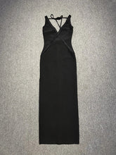 Black Lace Patchwork Bandage Midi Dress