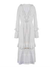 Boho V Neck Lace Patchwork Noble Elegant Evening Party Night Dress