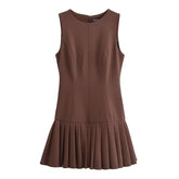 Chic Sleeveless Pleated Mini Dress