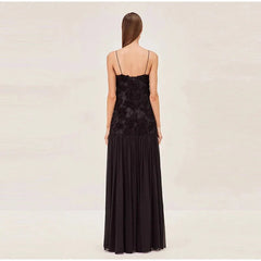 Elegant 3D Flower Long Dress