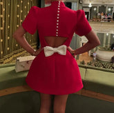 Elegant Formal O-neck Mini Dress