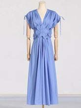 Elegant Patchwork V-Neck Fashion Dress