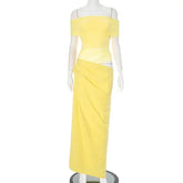 Elegant Yellow Holiday Beach Dress