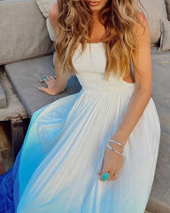 Sleeveless printed ombre dress