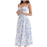 Floral Print Bustier Beach Dress