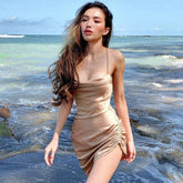 Giva Ruched Satin Dress