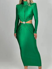 Hollow Out Turtleneck Dress