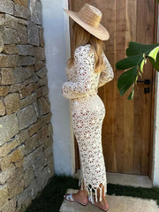 Knit Tassel Top & Skirt Set