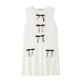 Knitted Sleeveless Bow Mini Dress