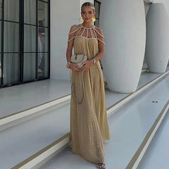 Lace Up Hollow Out Long Evening Party Gowns
