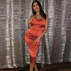 Matilda Satin lace up Dress