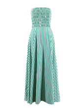 Off-the-Shoulder Vacation Stripe Summer Dress