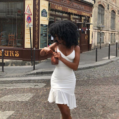 Ruffles Straps Mini Dress