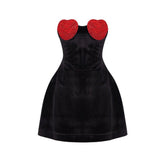 Strapless Crystal Heart Mini Dress