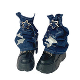 Y2K Star Denim Leg Warmers