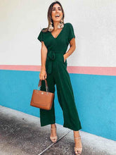 Vorioal V Neck Lace-up Jumpsuit