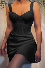 New Satin Waist Sexy Midi Dress