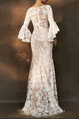 Round Neck Long Sleeve Maxi Dress